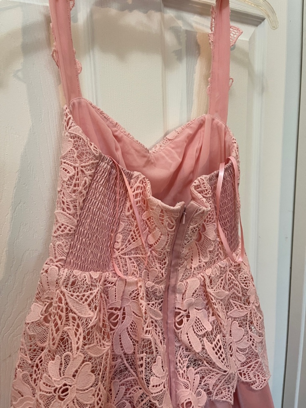 NWT Anthropologie BHLDN pink lace mini dress - STUNNING - Picture 11 of 15